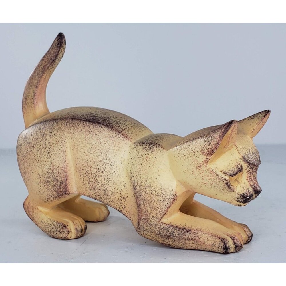 Border Fine Arts Cubist Cat Kitten Playing Figurine HTF RARE